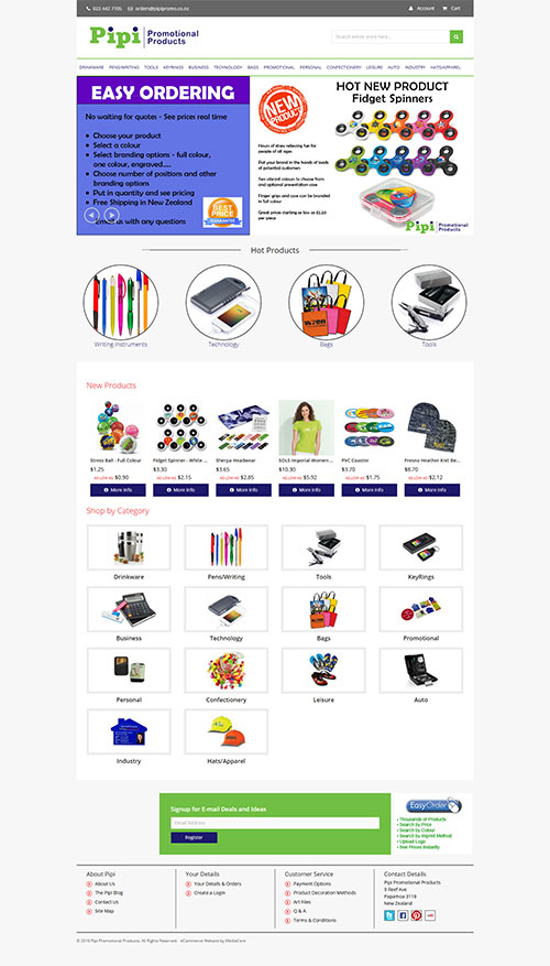 Pipi Promotional Products website